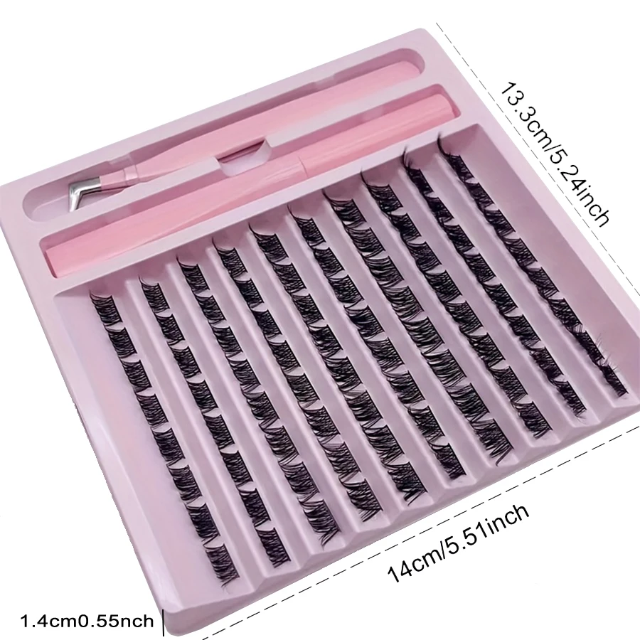80 D curly glue tweezers set 8-16mm mixed, soft natural invisible false eyelashes, personalized DIY eye black extension