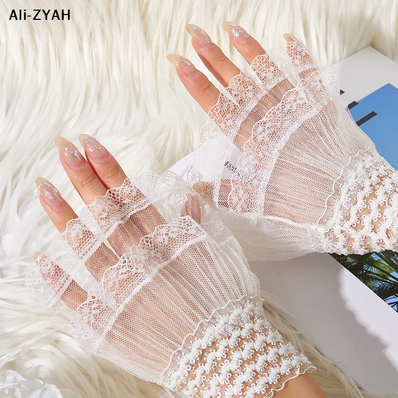 【Z】1 Paar Nagel-Fotohandschuhe, schöne, sanfte, dekorative Spitzenmanschetten, sexy Nagelkunst-Accessoires, Fotografie-Requisiten