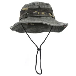 Outdoor Camo Bucket Hat Women Men Summer Korea Camping Panama Caps Cotton Boonie Hats Beach Sun Protector Fisherman Fishing Cap