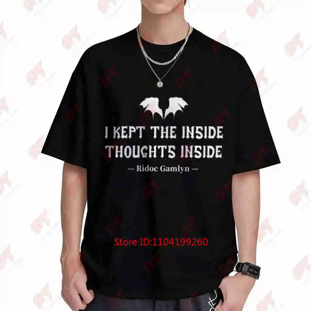 I Kept The Inside Thoughts Fourth Wing Quote Xaden Bookish Violent Little Thing Short Sleeve Tee 100% Cotton T-Shirt