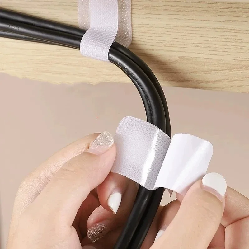 New Reusable Cable Ties Velcro Ties Self-Adhesive Power Cord Cable Holder Adjustable Cord Storage Desktop Organiser Manager