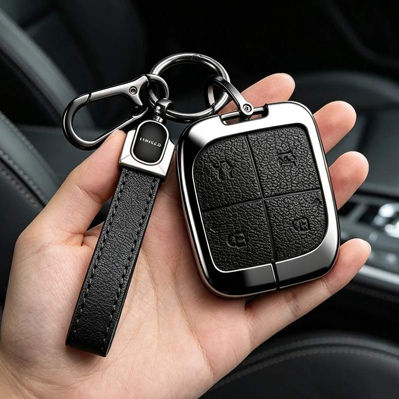 Car Key Case Remote Cover for Lynk & Co LynkCo 08 EM-P Halo Lynk&Co 2025 2026 Zinc Alloy Leather Shell Accessories