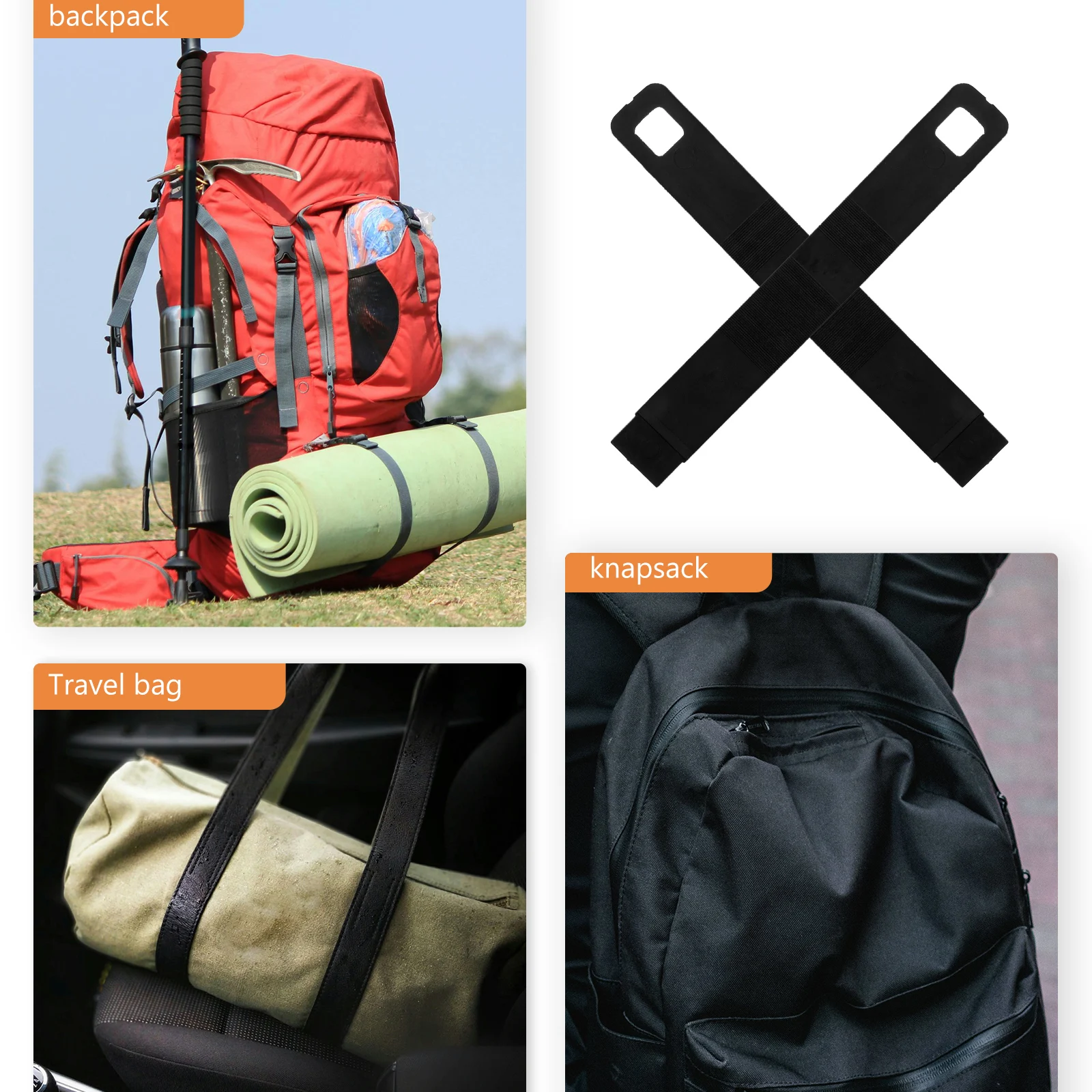 2Pcs Tactical Vest Accessory Package Adjustable Bag Fixed Strap Outdoor Backpack Carrying Tool