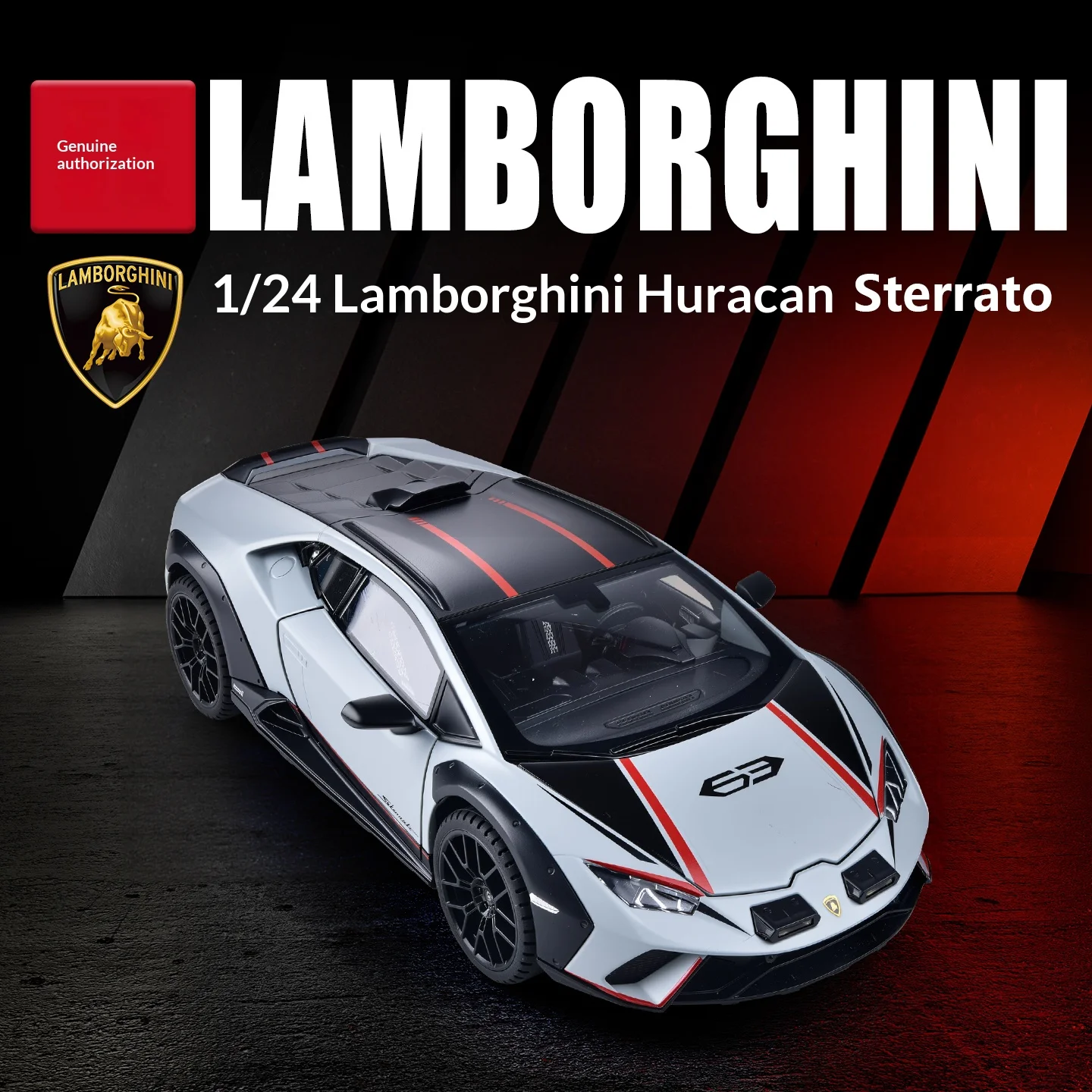 

Модель автомобиля Lamborghini Huracán из сплава, масштаб 1/24, с амортизацией рулевого управления, игрушечная модель спортивного автомобиля с инерционным механизмом