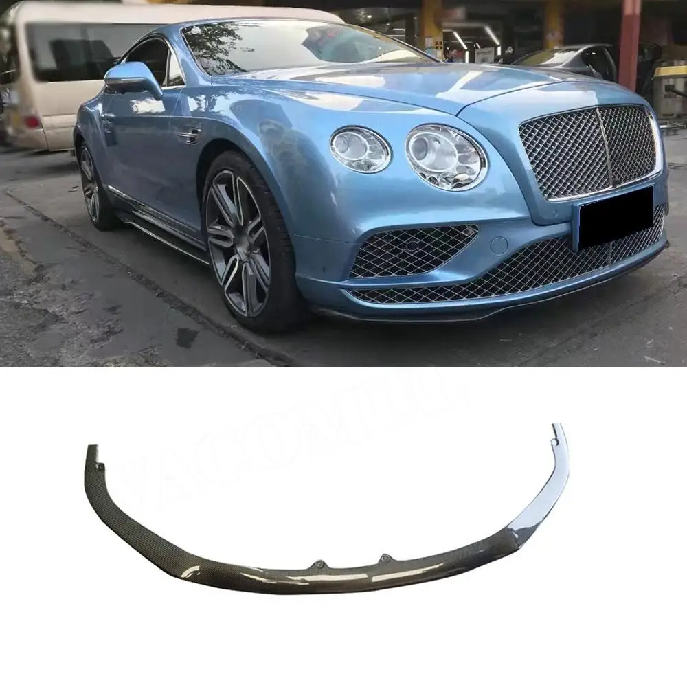 

VACOMUL Carbon Fiber Front Bumper Lip Splitter Spoiler For Bentley Continental GT W12 2015-2017 Body Kit Aprons Cover Guard Trim