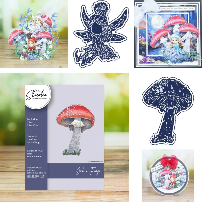 

Грибы можно использовать как зонтики, Новое поступление, 2025 г., металлический трафарет для резки лом, бронирование, сделай сам, украшение, ремесло, тиснение, трафарет