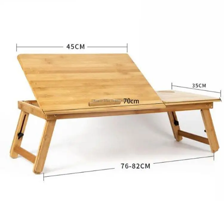 folding lifting desk bed side small table study  breakfast table Bamboo foldable laptop table small table