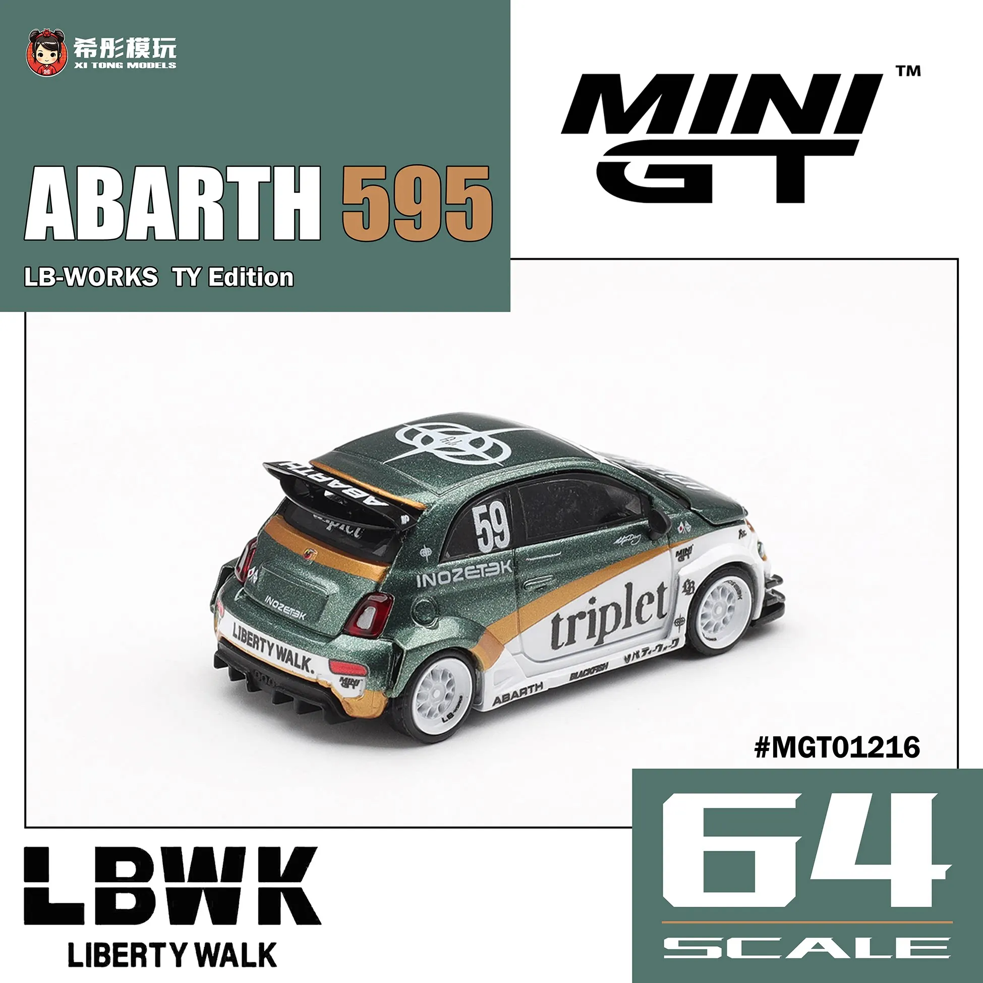 MINIGT 1:64 Abarth 595 LB-WORKS TY Edition TY Sonderedition Legierungsautomodell – Detail 2