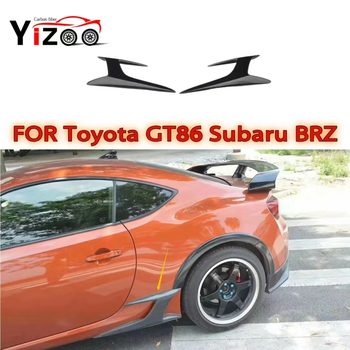 

For Toyota GT86 Subaru BRZ Carbon Fiber Fender Rear Air Vent Side Skirt Fins Winglet Flaps Apron Trim Canards Splitters Body Kit