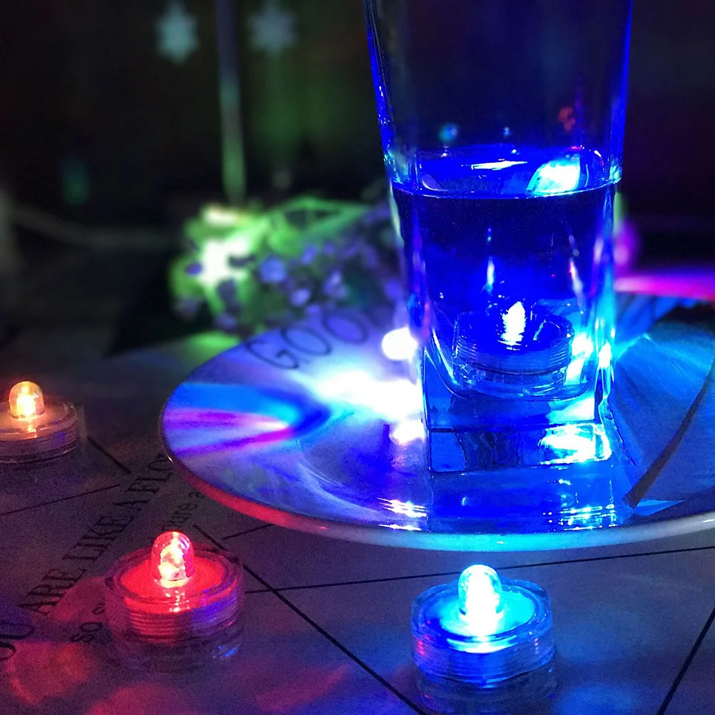 

24pcs Waterproof Light Underwater Submersible Led Lamp For Pool Wedding Decoration Lighting Warm Ambiance Long Lasting