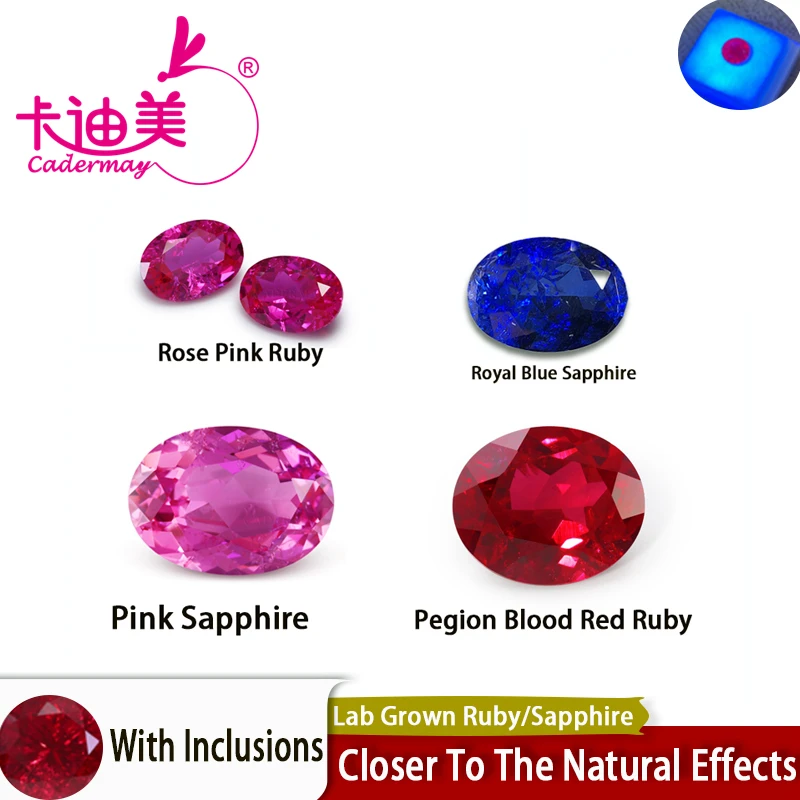 

CADERMAY овальной формы королевский синий выращенный в лаборатории сапфир рубин свободный камень с включением с сертификатом AGL для изготовления ювелирных изделий своими руками