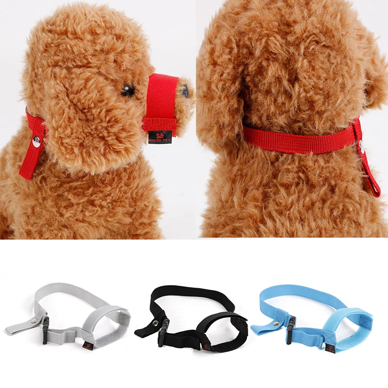 Adjusting Straps Mask for Small Dogs Soft Nylon Dog Muzzle Adjustable Anti-biting Breathable Stop Barking Mouth Cover Dog Supply