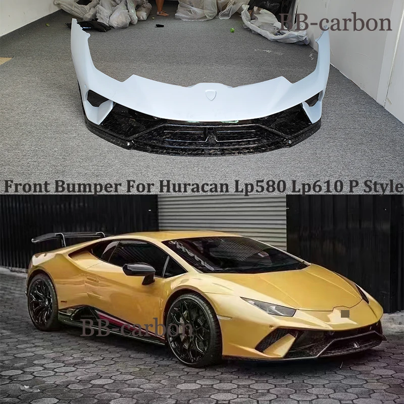 

Для Lamborghini Huracan LP580 LP610 P Стиль Высокое качество углеродное волокно/Foging беспорядок кузов автомобиля комплект передний бампер разделитель губа 14-20