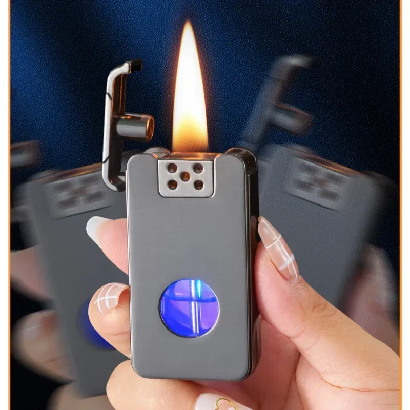 Metal Intelligent Induction Sound Shake and Remote Control Kerosene Lighter Large Capacity Transparent Oil Window Arc Lighter