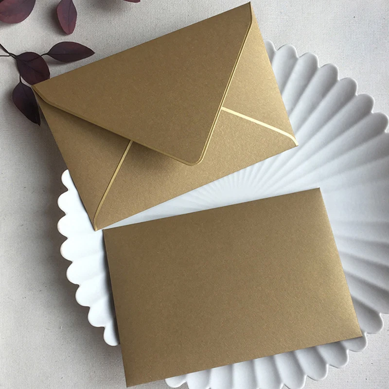 10pcs/lot 11x16.5cm Gold Stamping Envelopes Retro European Business Envelope Letter Paper Envelope Wedding Invitation