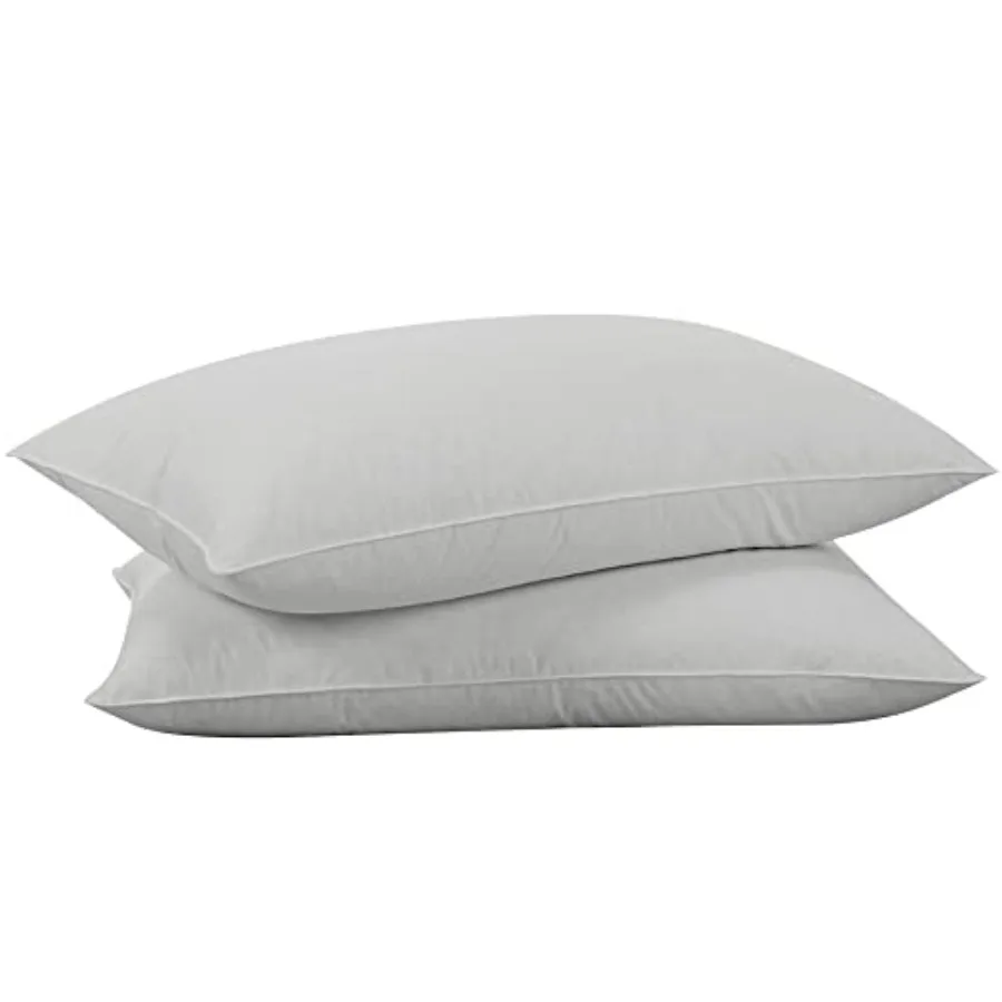 

Подушки из гусиного пуха - комплект из 2 подушек King Size для сна, гостиничная коллекция, с чехлом из 100% хлопка