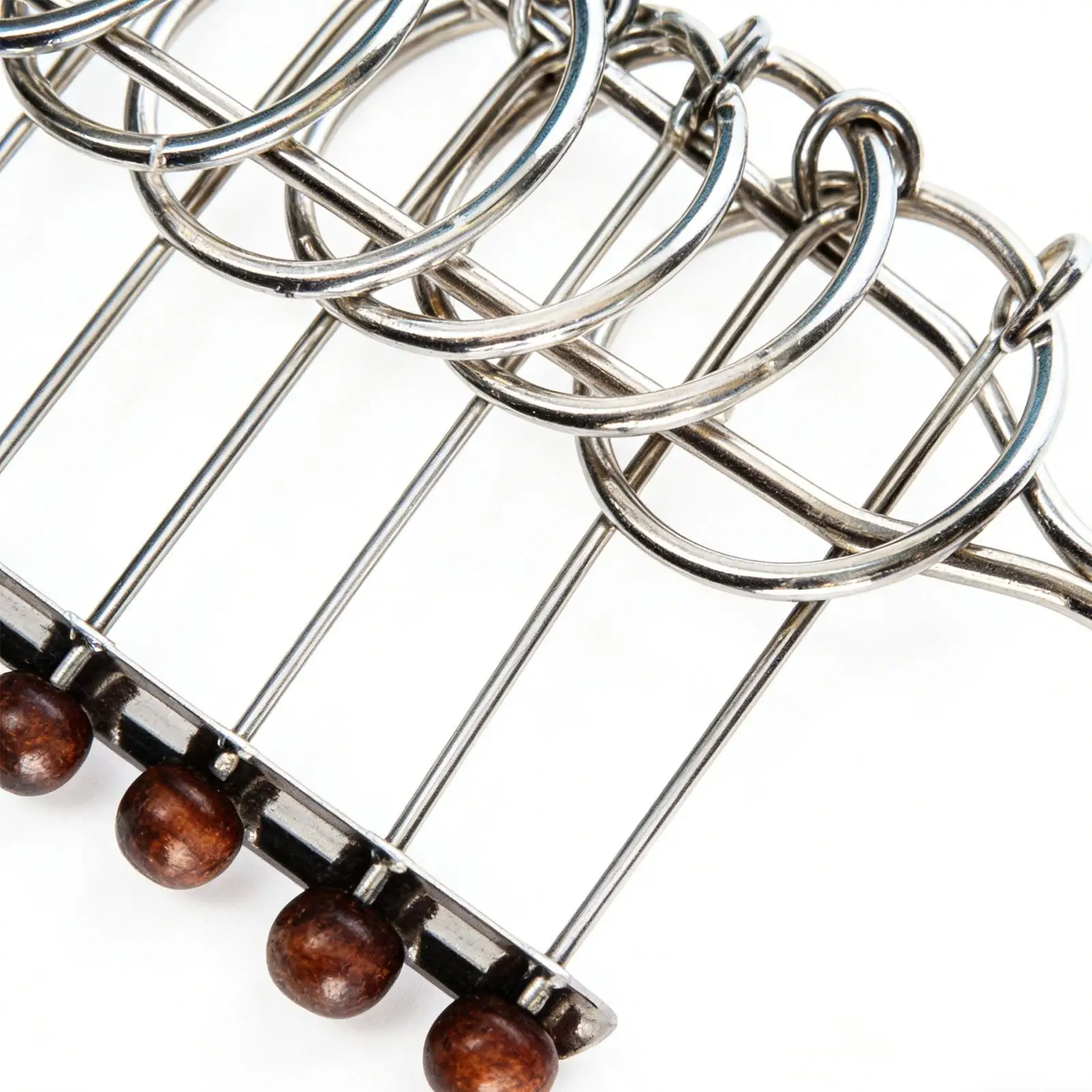 Metal Brain Teaser Puzzles Educational Mind Test Game Toy Challenging Metal Ring Puzzle for Kids Teens Adults Challenge Home