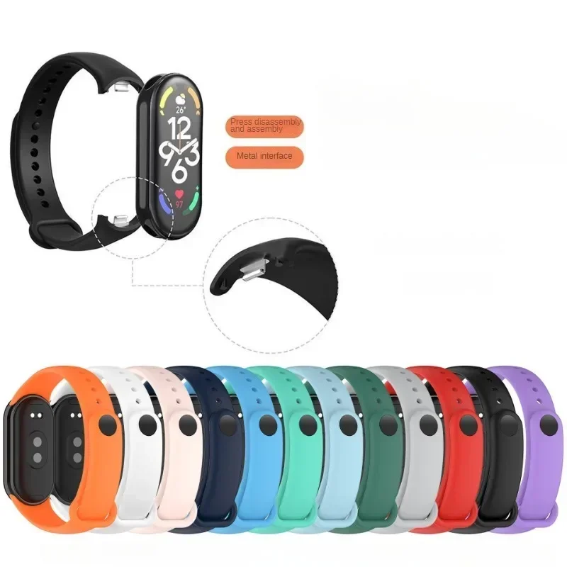 Silikonarmband für Xiaomi Mi Band 9 8 Armband NFC Sport Gummiarmband Armband Pulseira Correa Xiaomi Smart Band 8 Zubehör