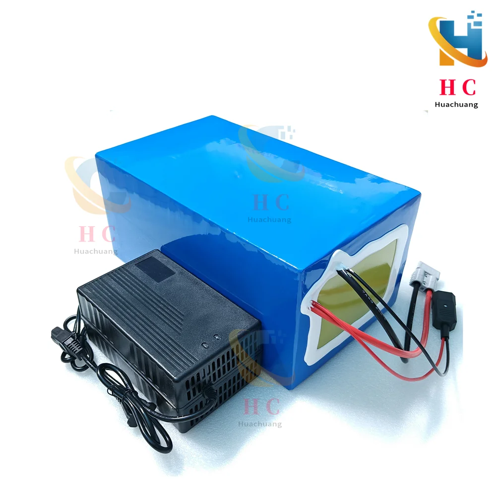 Batterie lithium-ion 62.9V, 60V, 60Ah, BMS 17S, 62.9V, 63V, avec chargeur 10A, pour scooter, vélo, tricycle et moto 3000W