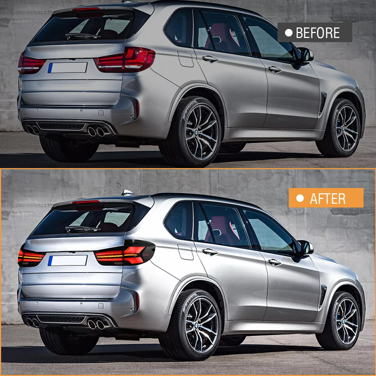 Paar LED-Rückleuchten für BMW 2007-2013 X5 E70 2014-2018 X5 F15 Rücklicht Bremslicht Heckleuchte – Detail 3