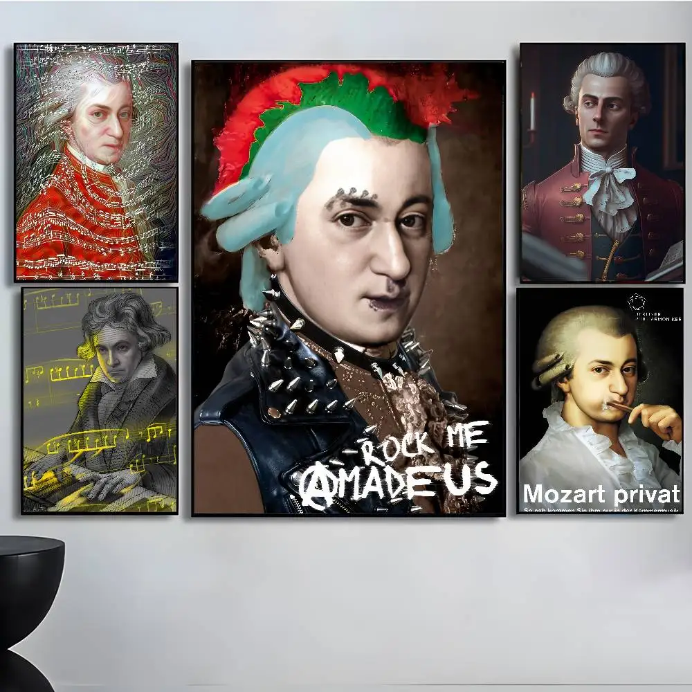 ملصق فني من Wolfgang Amadeus Mozart مع مطبوعات لتزيين غرفة النوم وغرفة المعيشة في المنزل #2