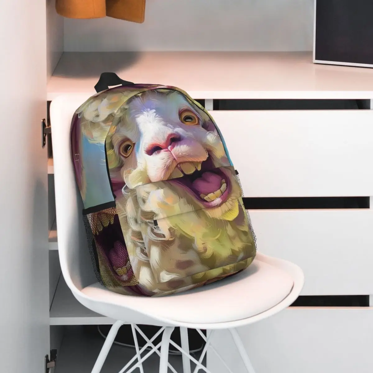 Vintage Goat Themed Backpack Student BookBag Children School Bag Laptop Shoulder Bags for Boys Girls