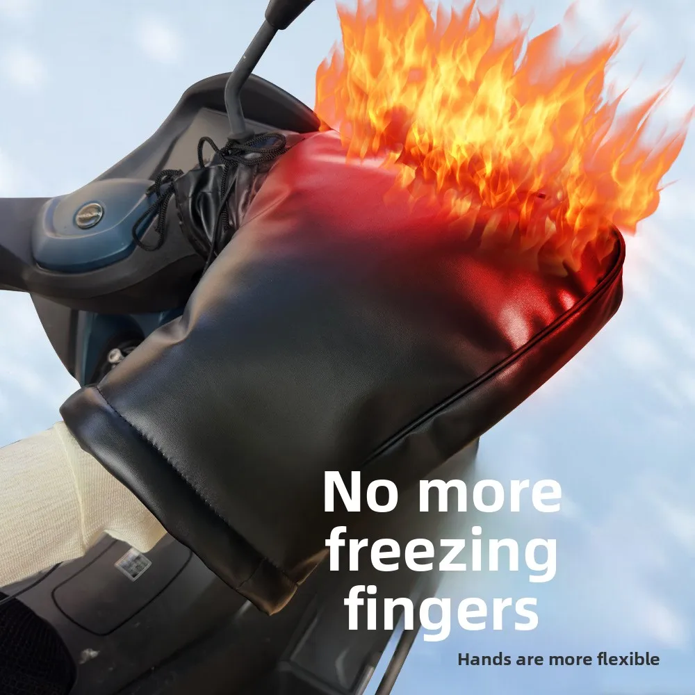 Electric Motorbike Heated Handle Grip Gloves Waterproof Motorcycle Heating Warm Muffs USB Charging Snowmobile Bike Accessories