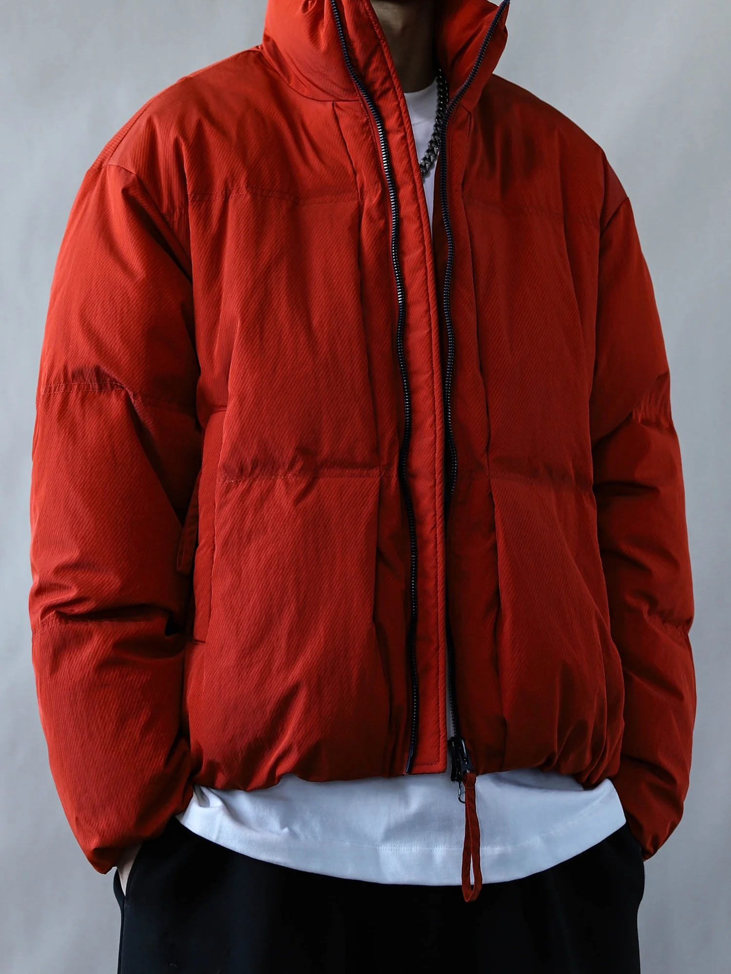 

Ретро-американская утепленная куртка-пуховик для мужчин, оранжевая, свободного кроя, теплая верхняя одежда, универсальная, зимняя, 2025, из нейлоновой ткани, молодежная, городская.