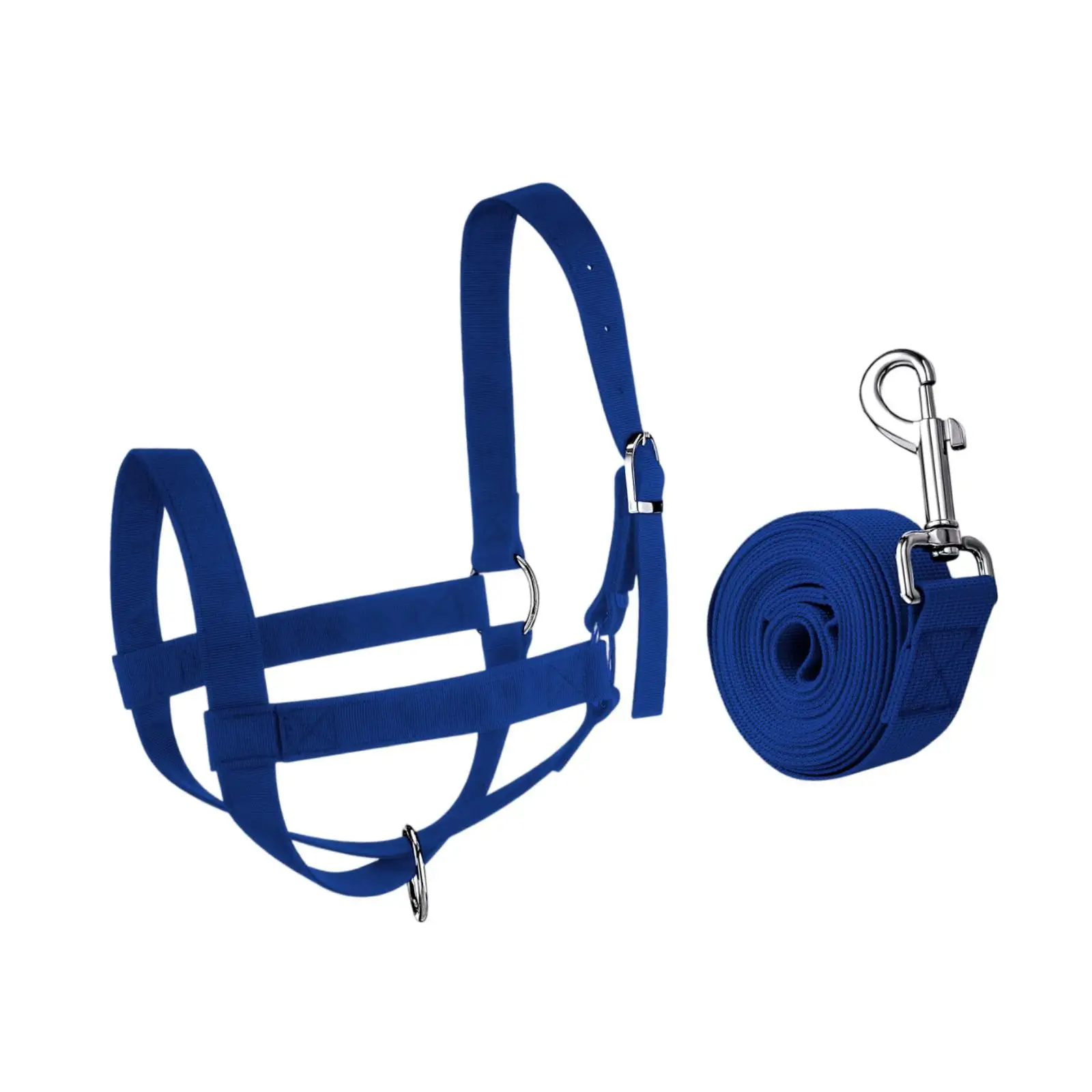 Cow Halter Bull Bridle Adjustable Nylon with 300cm Rope Livestock Training Equipment for Ranch Barn Pasture Handling