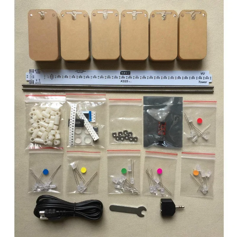 Nvarcher KS25 التحكم في الصوت VU متر ، عمود الكريستال ، مستوى الصوت ، LED برج الطيف الموسيقى للمسرح المنزلي