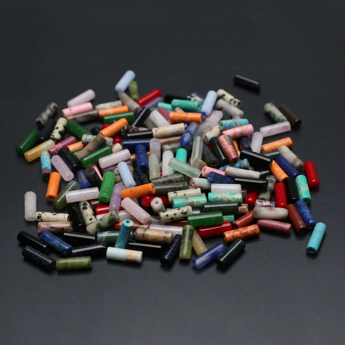 100PCS Wholesale Random Loose Spacer Natural Stone Cylindrical Opal Agate Bead Jewelry Making DIY Necklace Bracelet Accessories