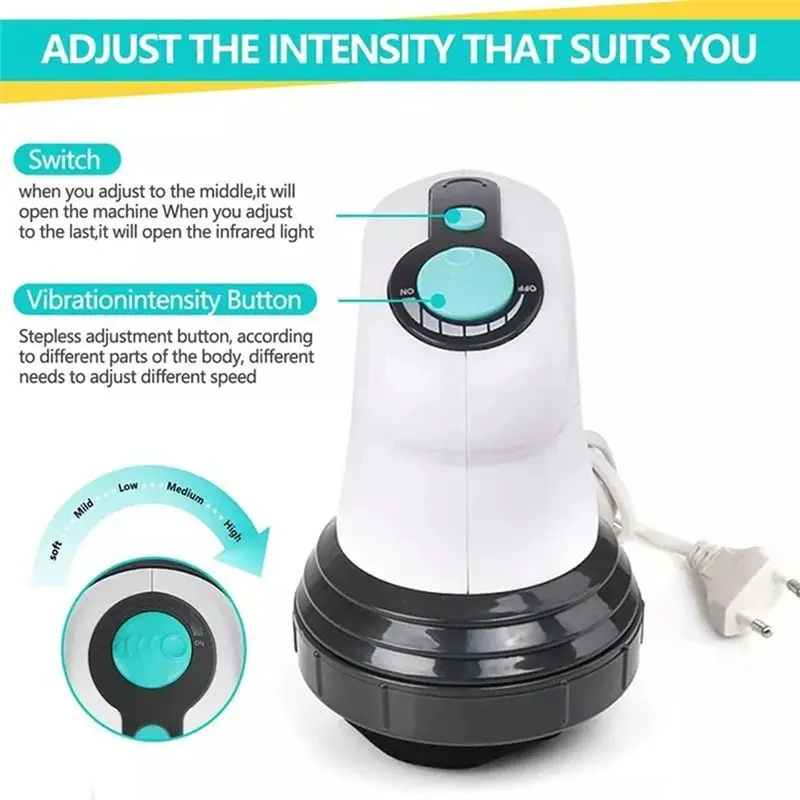 A73U Electric Body Slimming Massager Handheld Infrared Massage Anti Cellulite Massager For Arm Leg Hip Fat Remover EU Plug