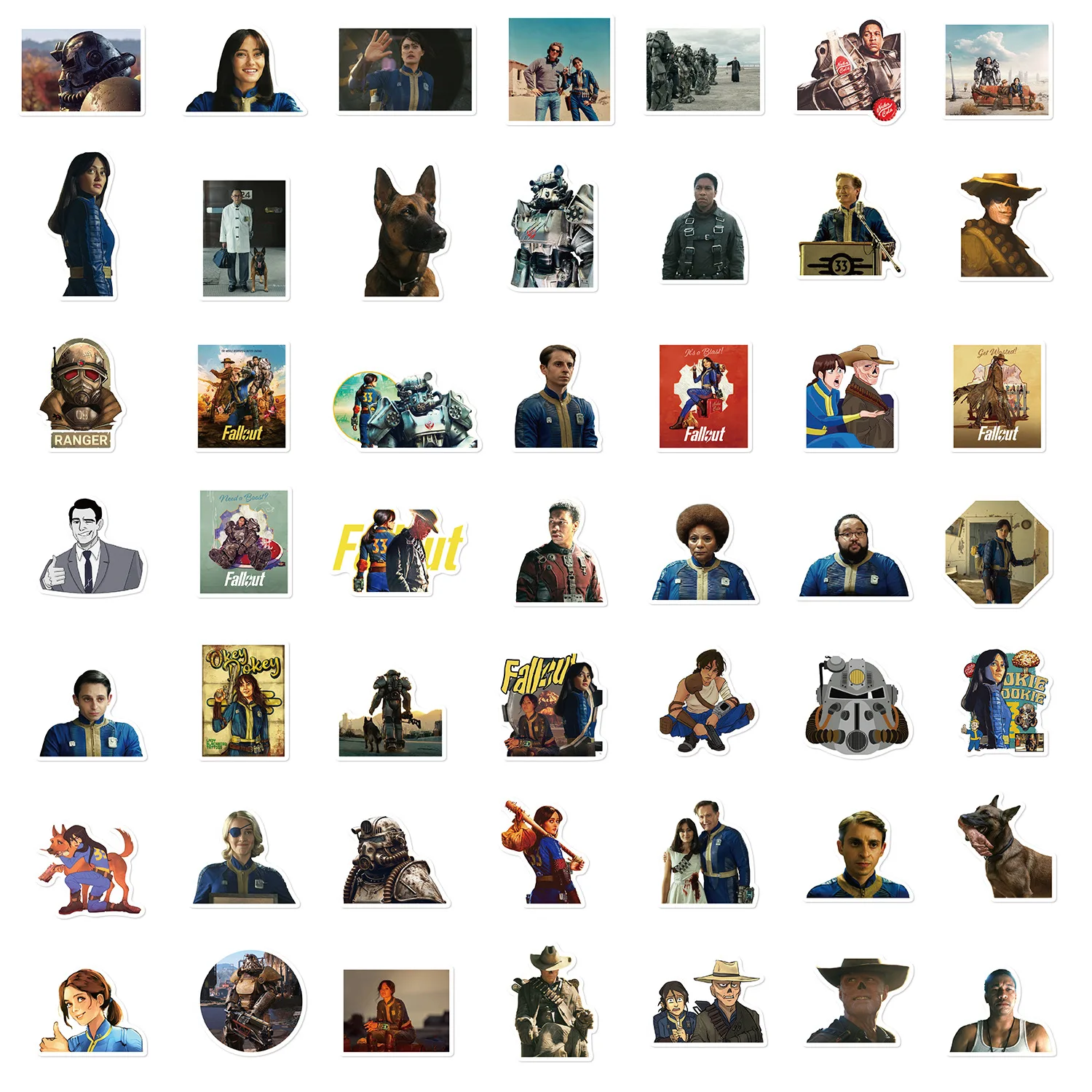 50Pcs Fallout Merchandise Stickers, Cute Cartoon Fallout Game Merch Vinyl Waterproof Decal for Laptop Bumper Skateboard