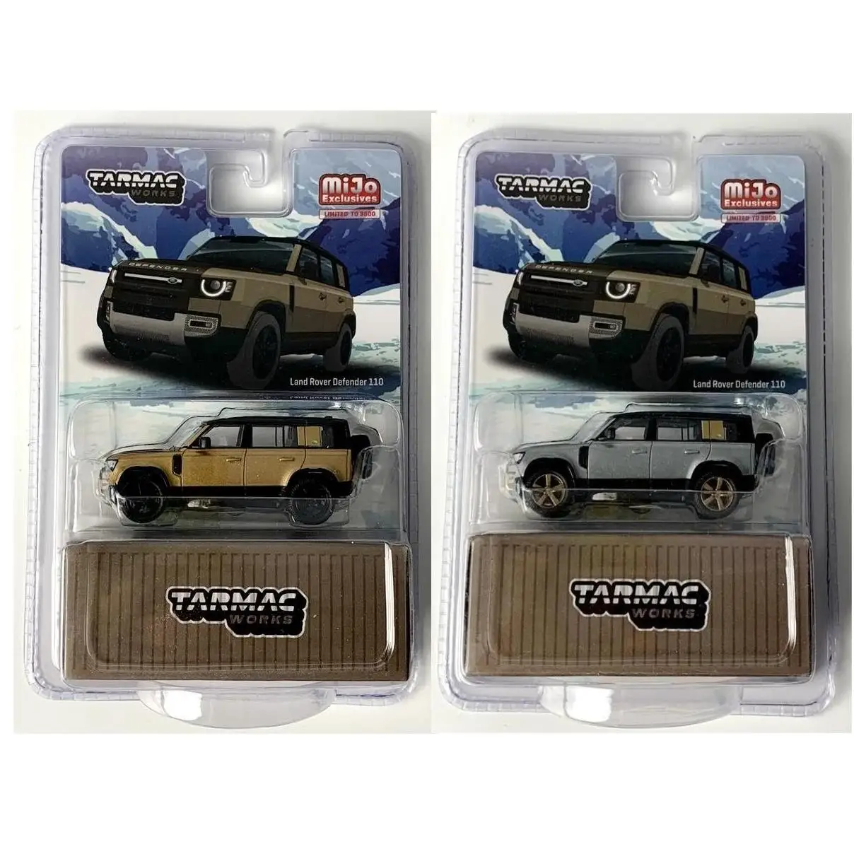 

Tarmac Works TW 1/64 Defender 110 SUV Brown Metallic Chase Vision Die-cast Alloy Car Model Collection Display Gift