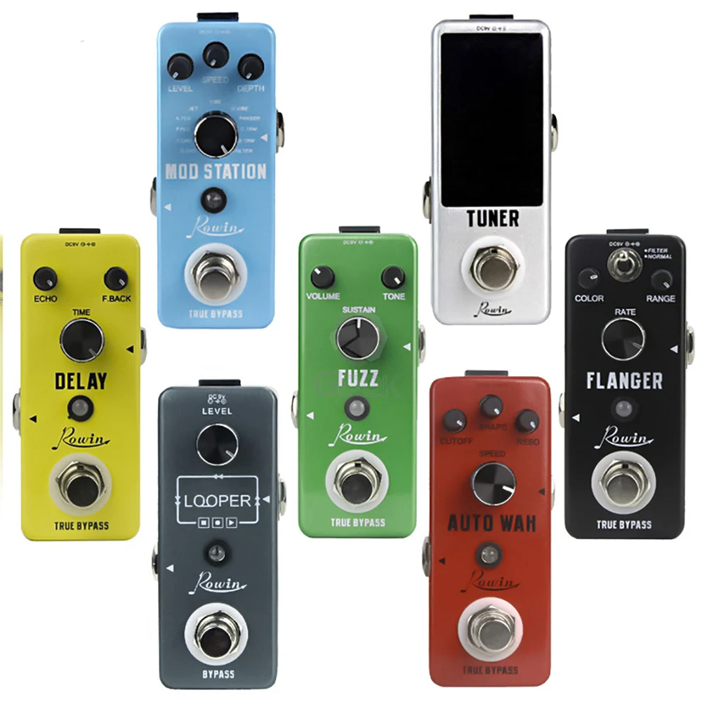 Rowin Guitar Bass Effects Pedal Processors 8 Hole Output 9V Power Supply Guitarra Pedal Classic Distortion Echo Delay Chorus