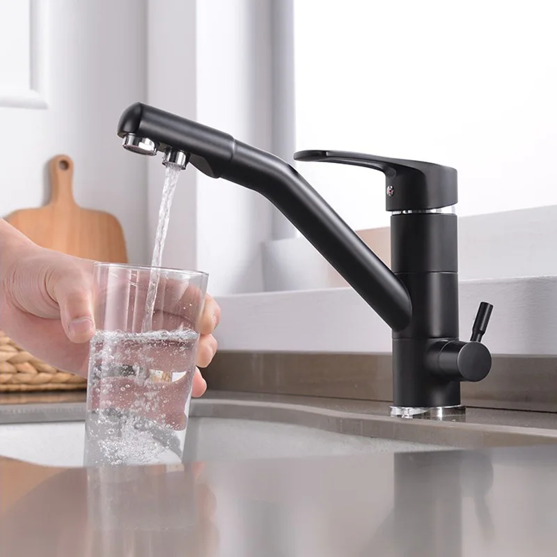 Kitchen Purify Chrome Faucets Mixer Tap 360 Degree Rotation with Water Purification Features Mixer Tap Crane