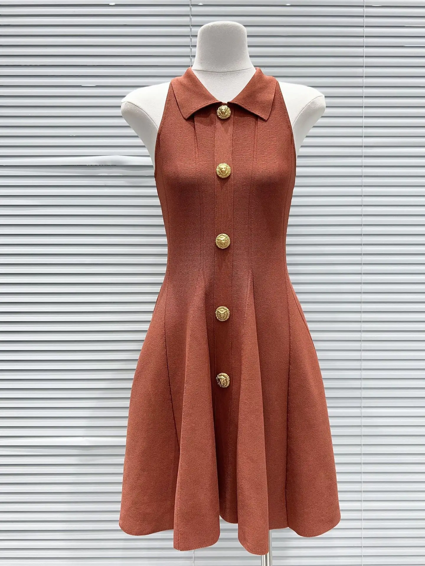 Elegant Parisian Style Short Dress  Collar Sleeveless Slimming Design High-End Version Fashionable for City Commuting And...