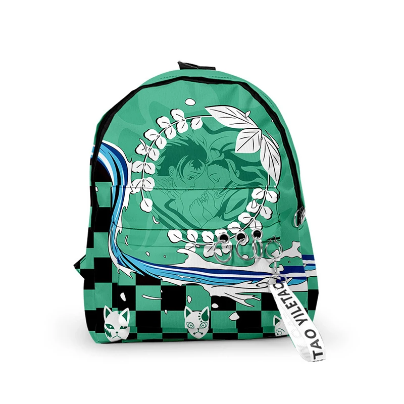 

Youthful Kimetsu No Yaiba Kpop Humor School Bags Notebook Backpacks 3D Print Oxford Waterproof Key Chain Small Travel Bags