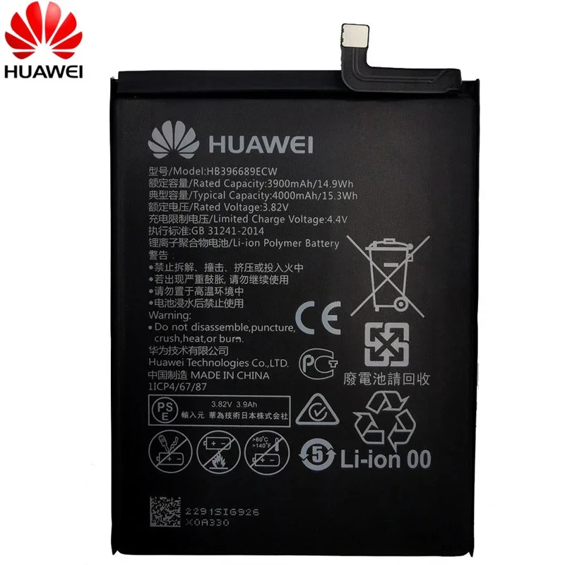 100% Orginal HB396689ECW 4000mAh Battery For Huawei Mate 9 / 9 Pro Y7 2017 Honor 8C Y9 2018 2019 Version Enjoy 7 plus Batteries