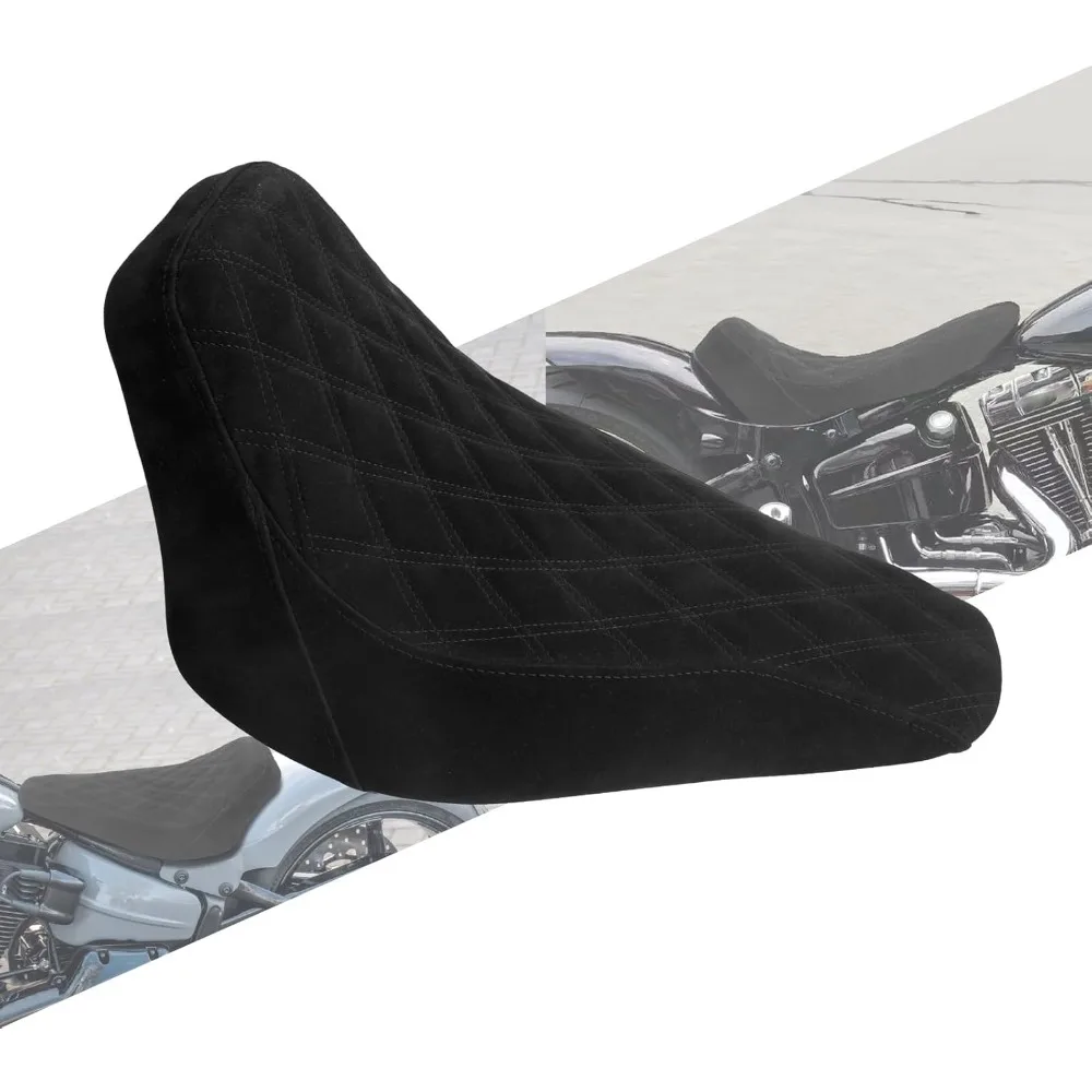 Motorrad Vorne Fahrer Leder/Wildleder Kissen Sozius Sitz Solo Sitz Fit Für Harley Softail Breakout 2013-2017 Rocker 2008-2017