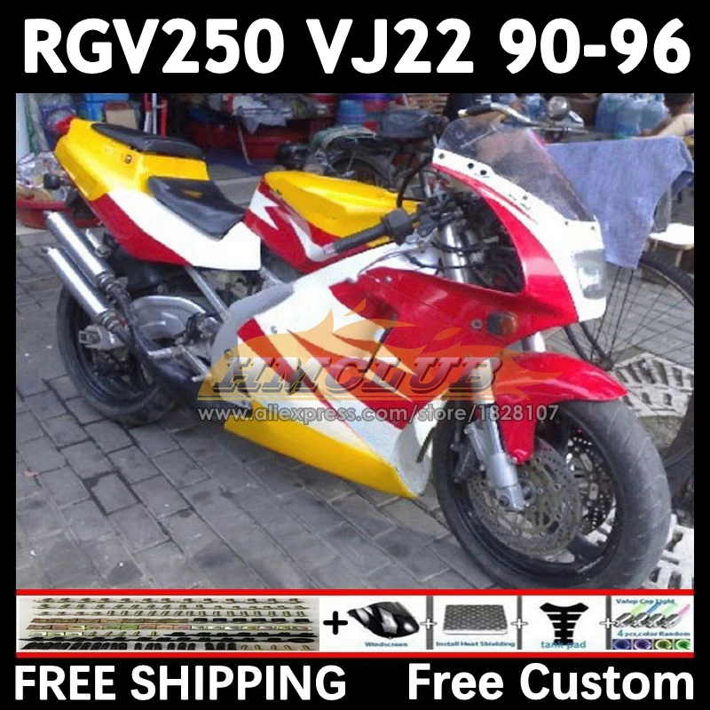 RGV250 For SUZUKI Red yellow VJ22 1990 1991 1992 1993 1994 1995 1996 19No.31 RGV-250 VJ 22 RGV 250 90 91 92 93 94 95 96 Fairing