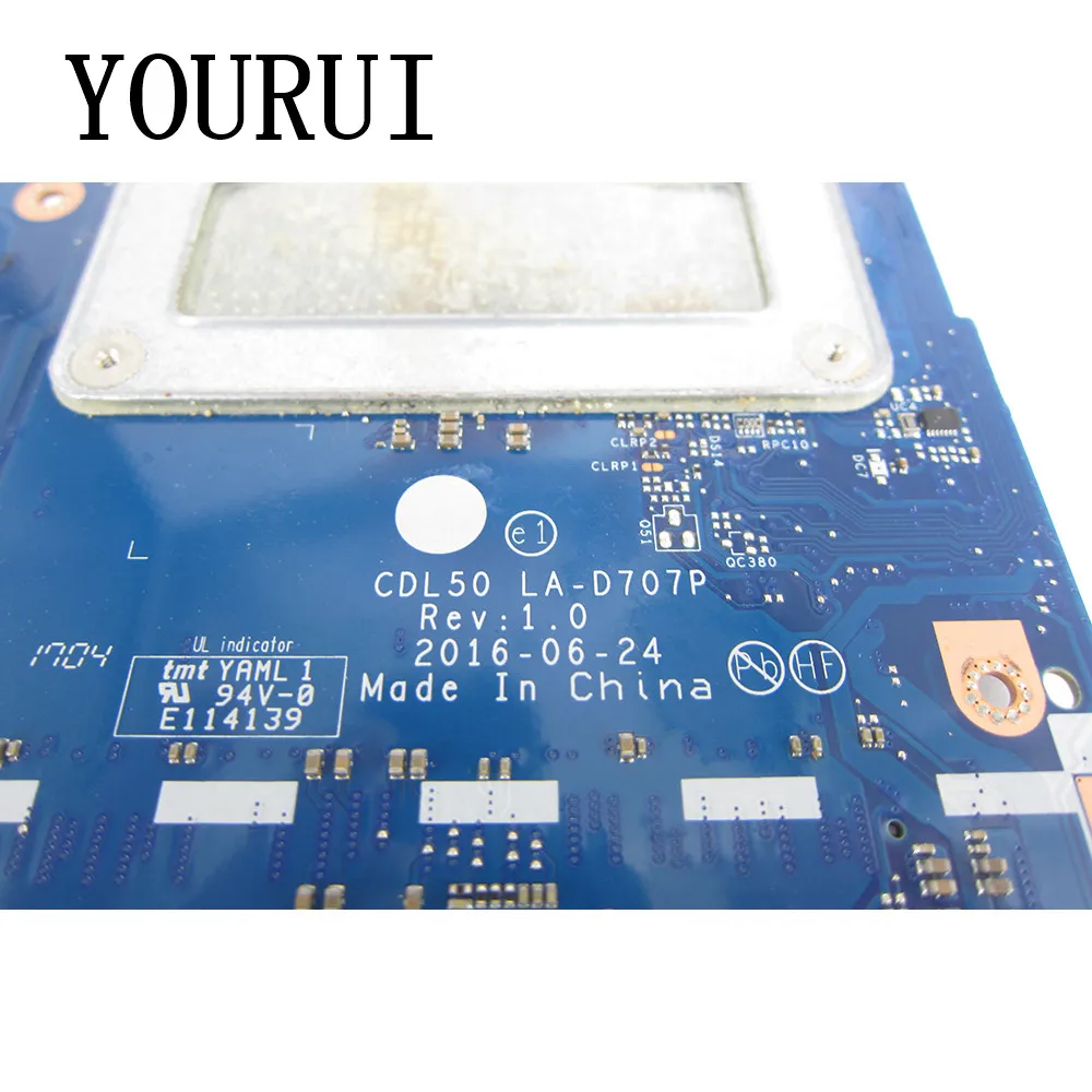 Imagem -03 - Motherboard Laptop para hp Pavilion Laptop Cpu Mainboard Uma Cdl50 La-d707p 15-ay i5 i7 7th Gen