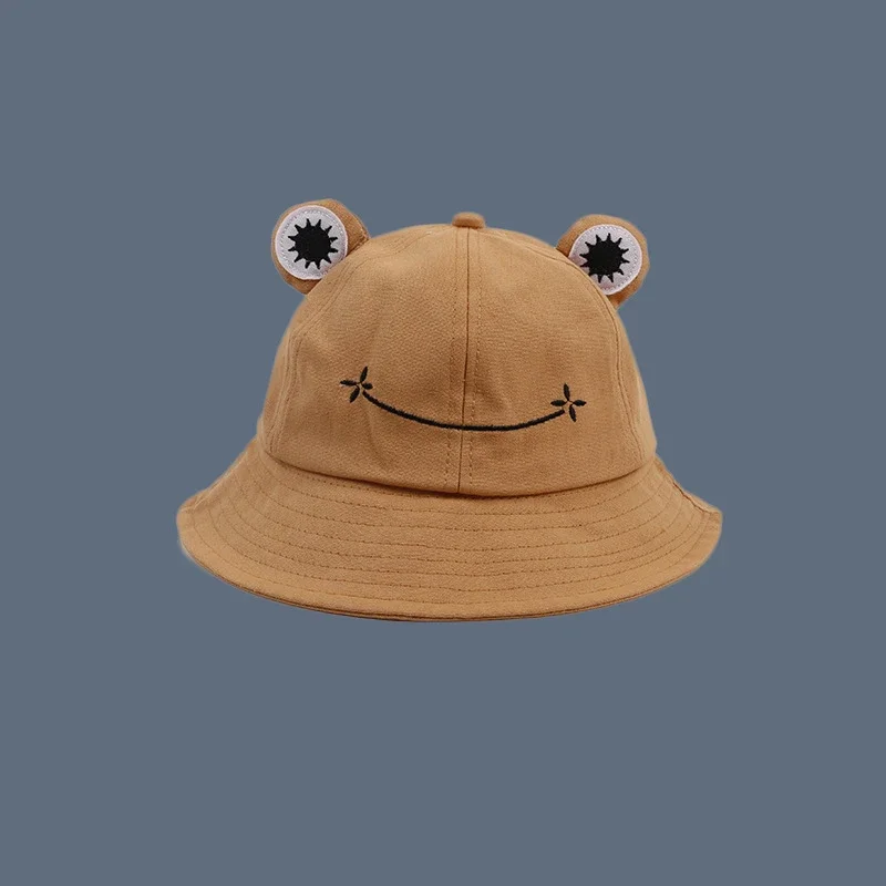 Parent-Kid Cartoon Frog Women Bucket Hat Panama Men Fishing Cap Cute Froggy Big Eyes Hat Homme Femme Chapeau Fisherman Sun Hat