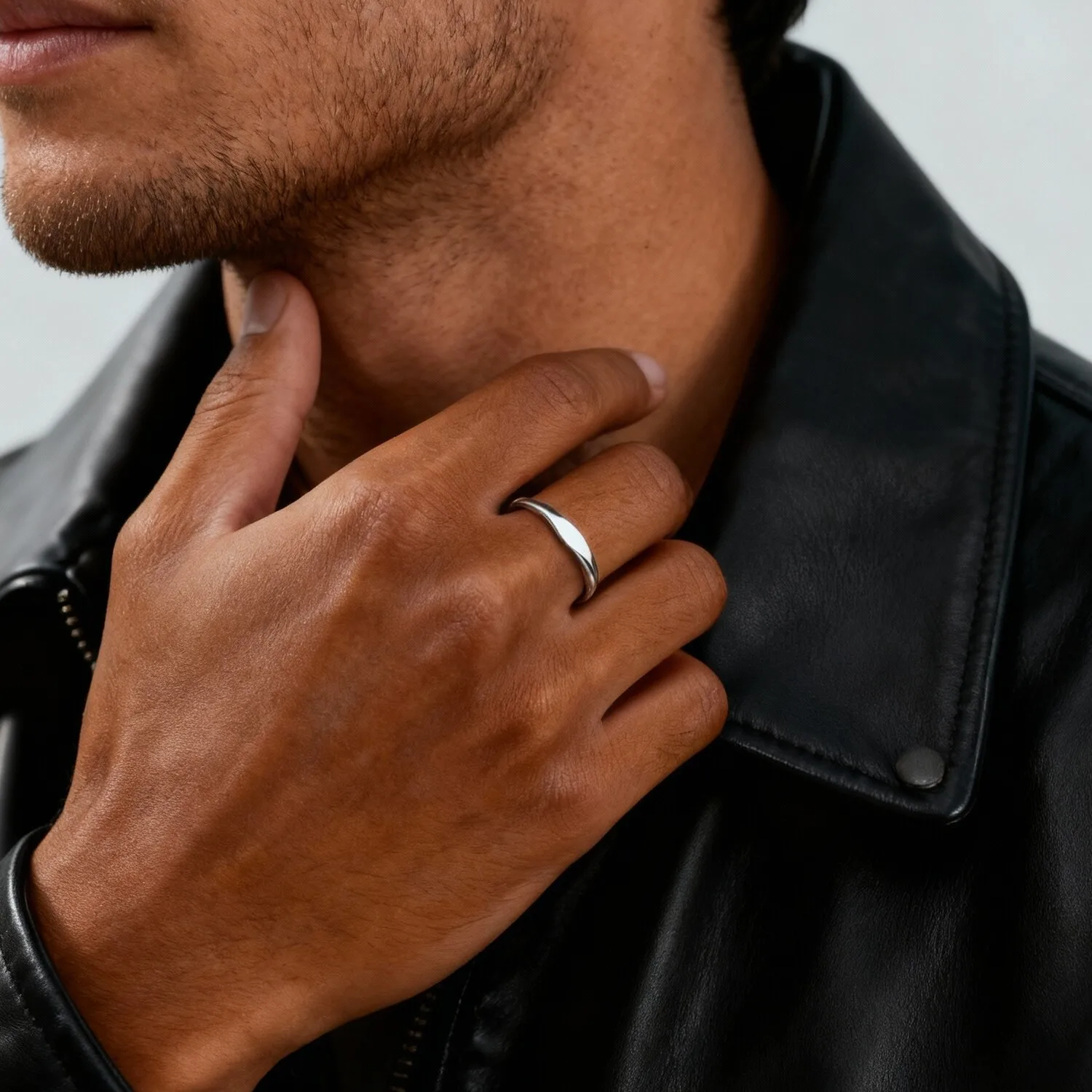 Minimalist Couple Ring for Men Women,Engrave Her/His Initials Name Stainless Steel Ring,Valentine's Day Anniversary Gift