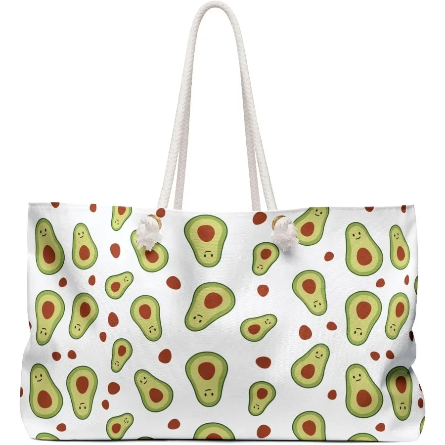 Avocado Pattern Weekender Bag Cute Fruit Tote, Summer Beach Travel