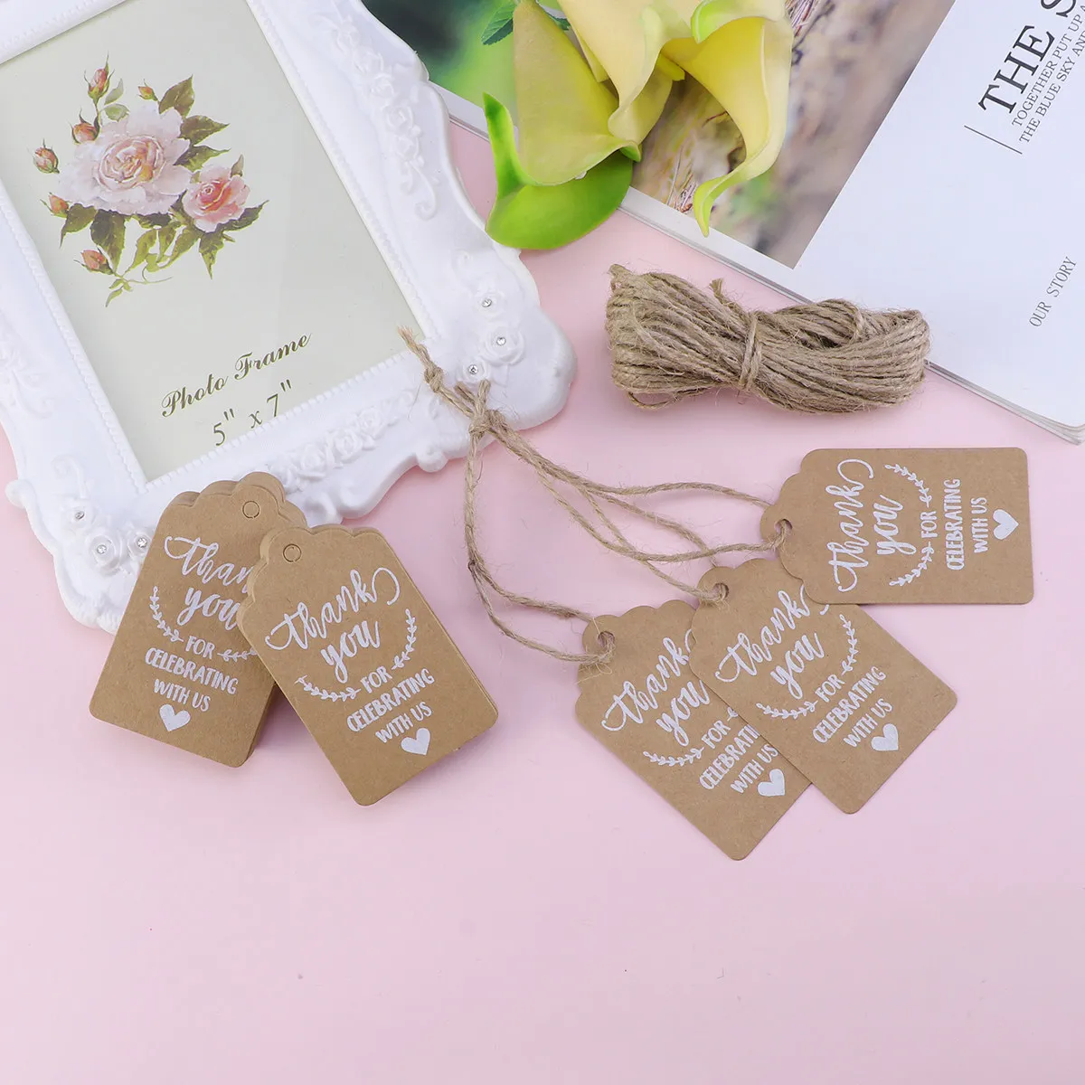 

50 шт. Этикетки из крафт-бумаги, экологичные подарочные бирки для свадеб, выпечки, вечеринок, благодарственные украшения, подарочные ярлыки