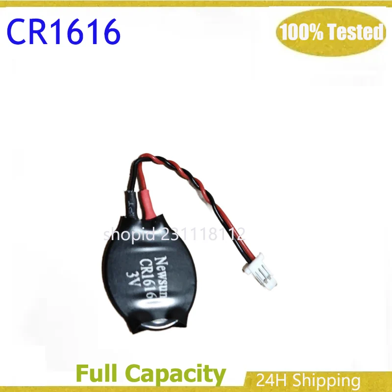 Brand New CR1616 Button Battery With Cable Line Plug 3V Lithium Rechargeable Bateria BIOS For Motherboard