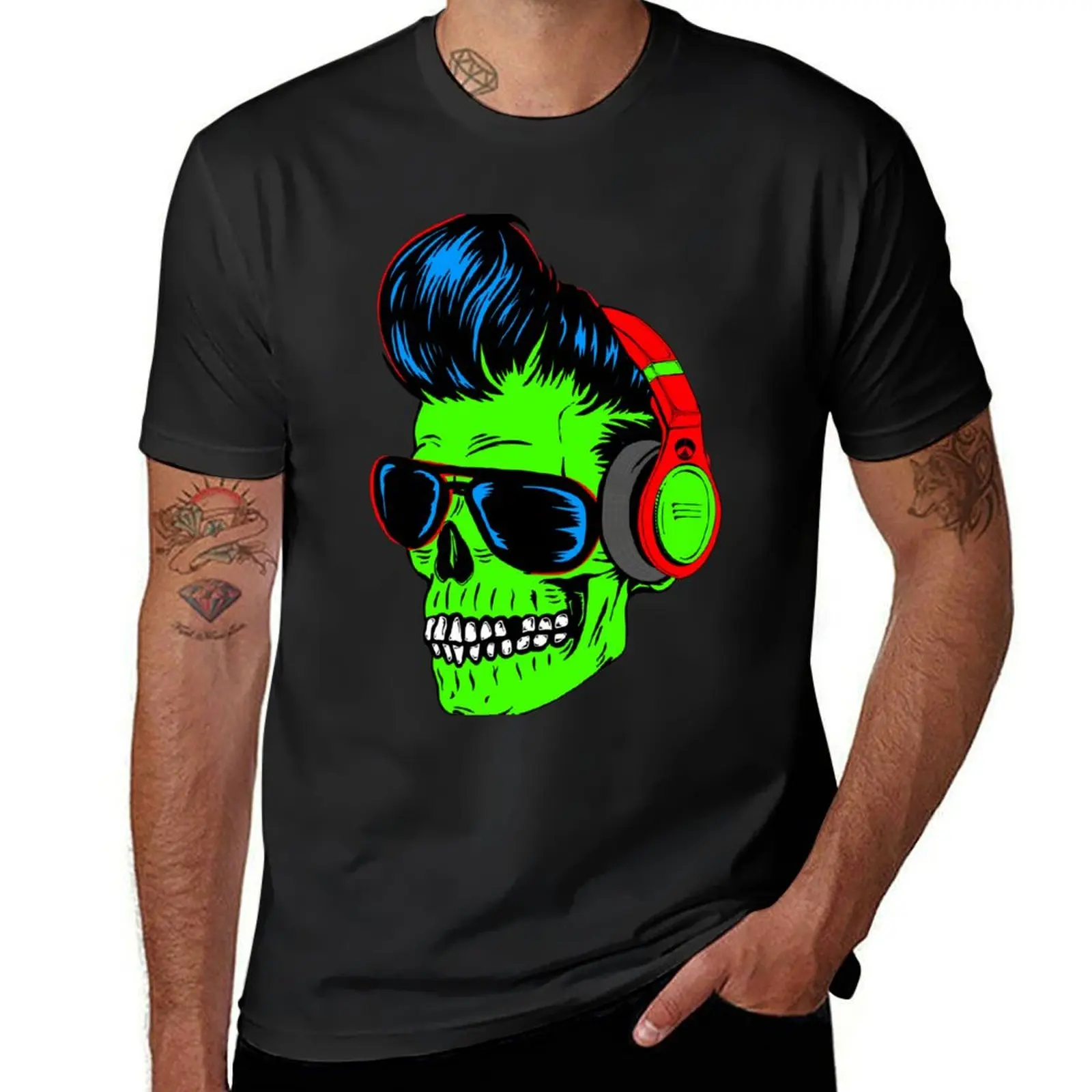 Rockabilly Spirit - Skull T-Shirt blacks kawaii clothes boys whites mens t shirts casual stylish