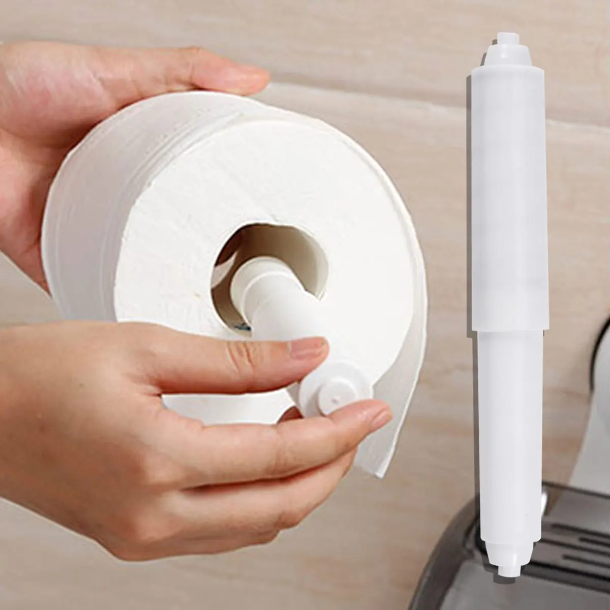 

10pcs Toilet Paper Roll Holder Replacement Plastic Paper Roller Spindle Tubes Spring Loaded Universal Fit Easy Install Cassette