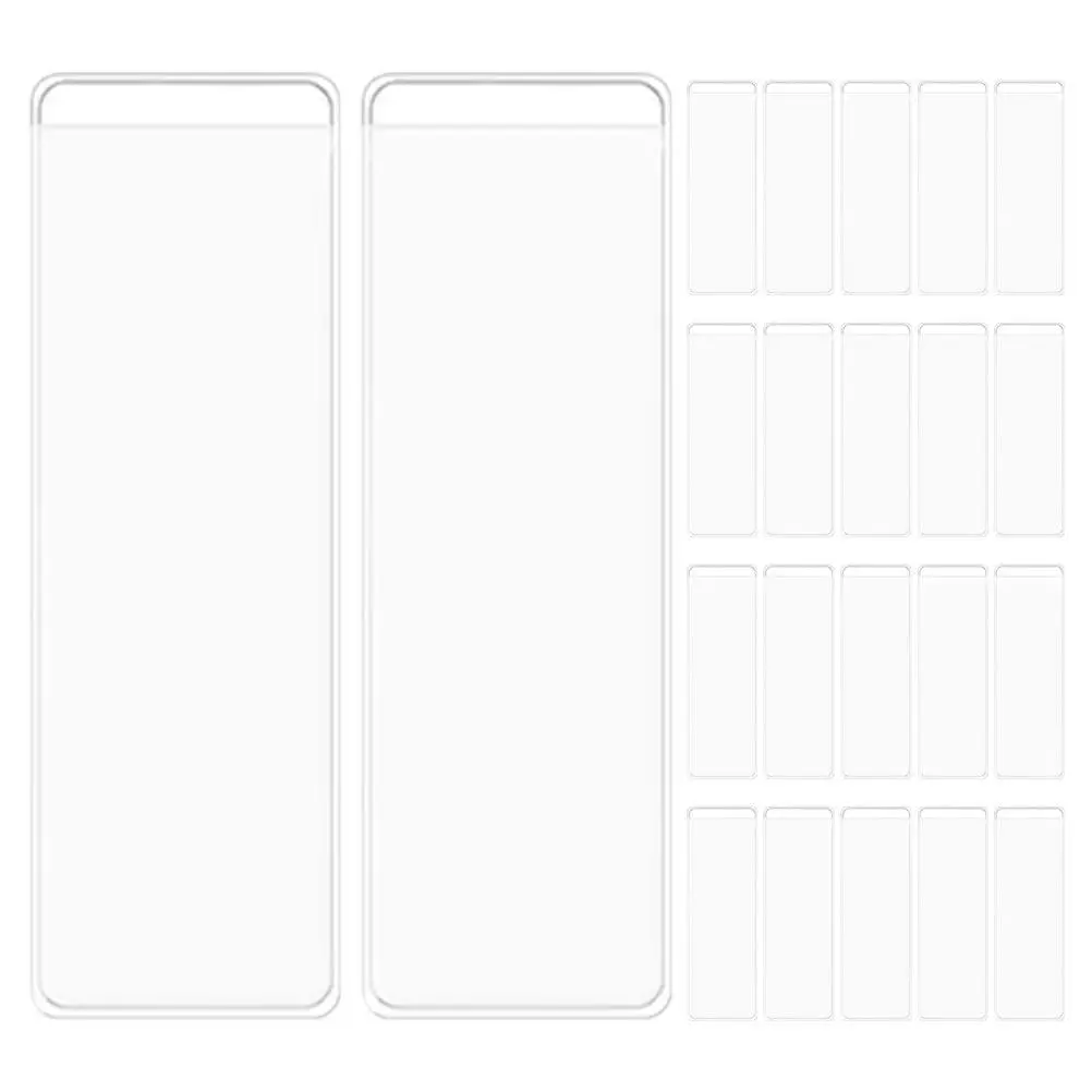 

50 Sets Transparent Self-Adhesive Index Label Pockets for File Organization Document Sorting Business Card Sleeves Library Card